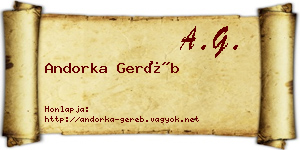 Andorka Geréb névjegykártya